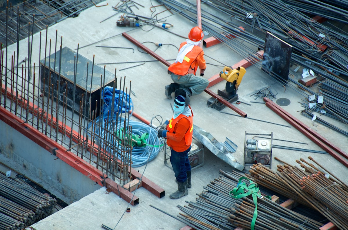 Roll-off container deployed at a Phoenix commercial construction site
